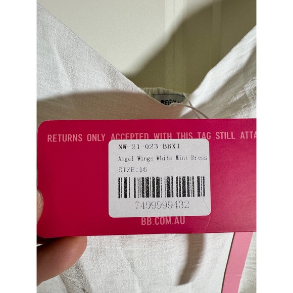 Beginning Boutique Angel Wings White Mini Dress Smocked Back Spaghetti Strap, 16 - Picture 5 of 11